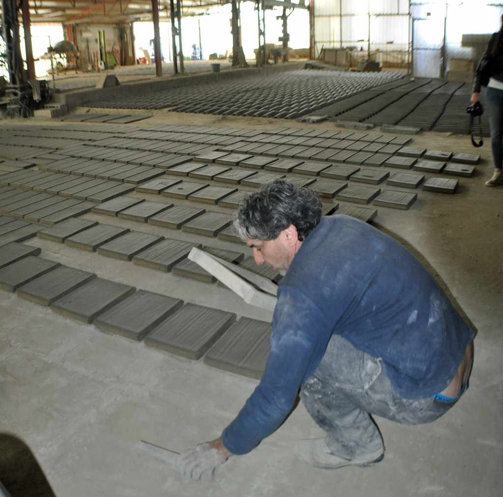 making rooftiles in Umbria
